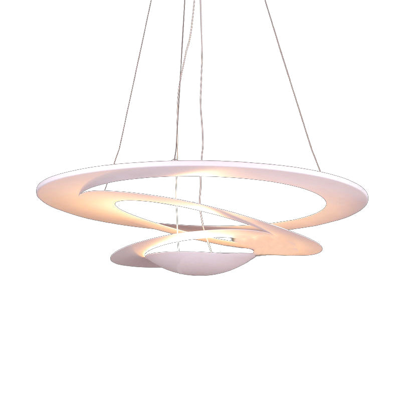 Contemporary White Spiral Ceiling Chandelier For Living Room - 19.5/25.5/31.5 Wide