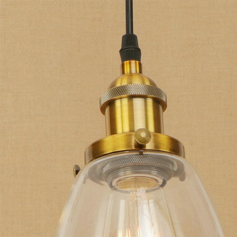 Farmhouse 1 Light Pendant Ceiling With Brass/Copper Finish And Clear Glass