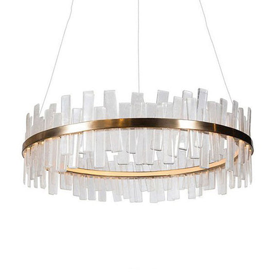 Modern 1/2 Lights Living Room Crystal Chandelier With Gold Led Suspension Pendant