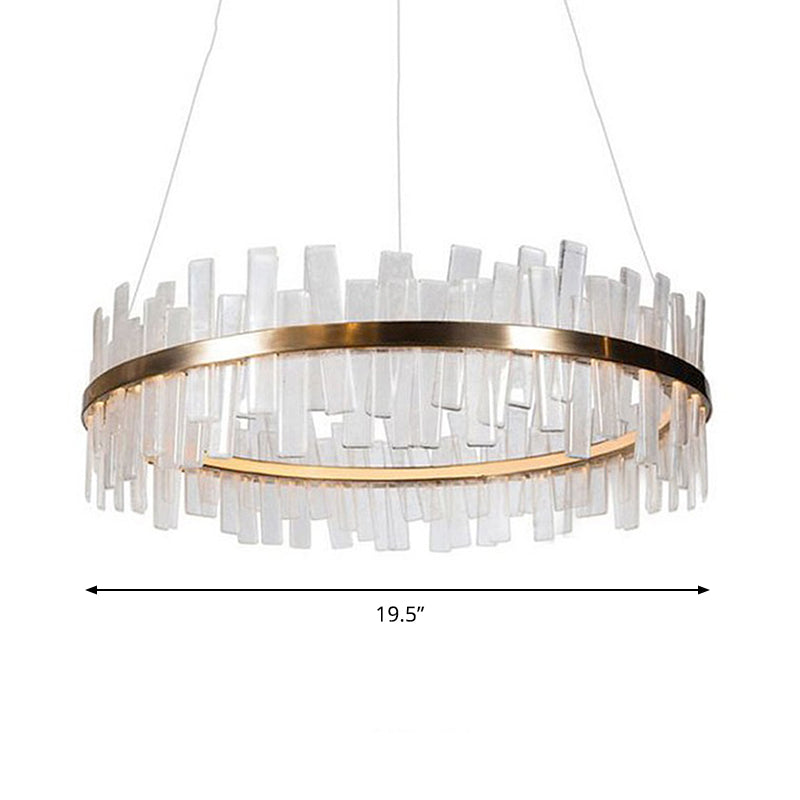 Modern 1/2 Lights Living Room Crystal Chandelier With Gold Led Suspension Pendant