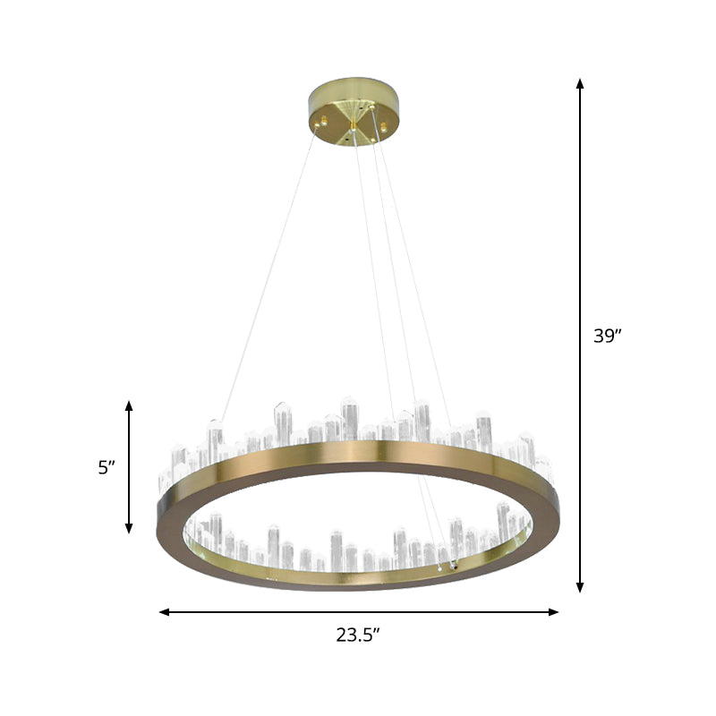 Modern Gold Led Chandelier In Warm/White Light For Bedroom - 16/23.5 Wide