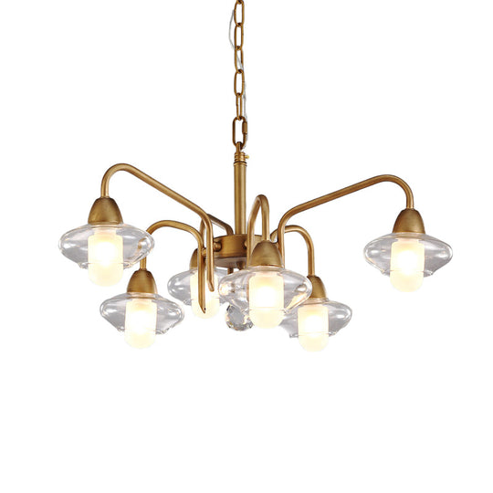 Frosted Glass Chandelier - Modern 6-Light Pendant Lighting For Dining Room