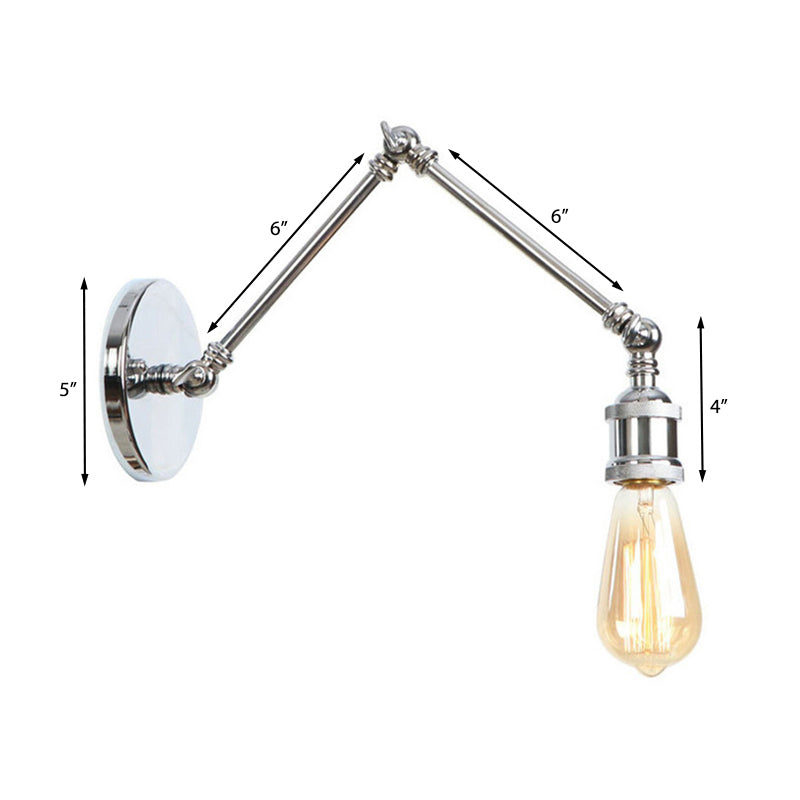 Swing Arm Industrial Sconce Light - Bathroom Metal Wall Lighting Fixture