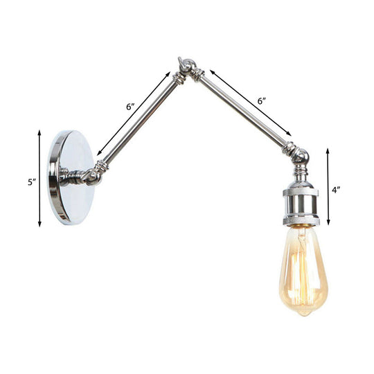 Swing Arm Industrial Sconce Light - Bathroom Metal Wall Lighting Fixture