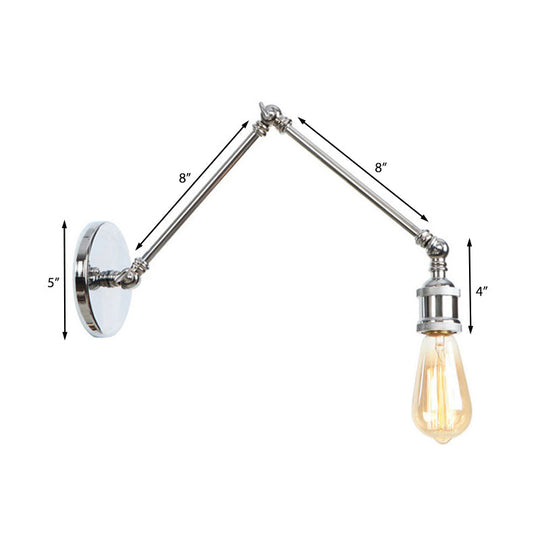 Swing Arm Industrial Sconce Light - Bathroom Metal Wall Lighting Fixture