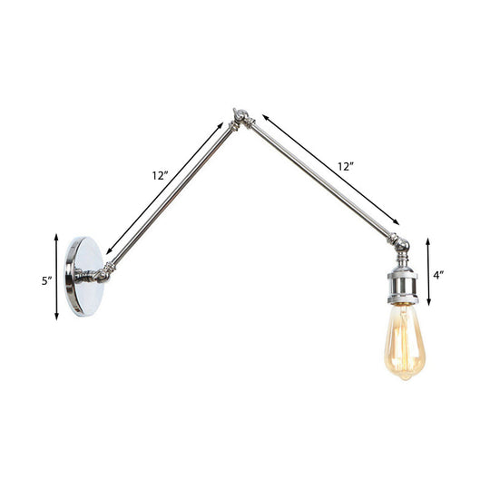 Swing Arm Industrial Sconce Light - Bathroom Metal Wall Lighting Fixture