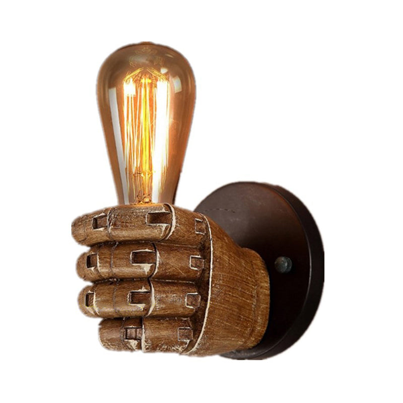 Wood Industrial Style Wall Sconce Light Fixture (1 Head) For Living Room With Right/Left Hand Shade