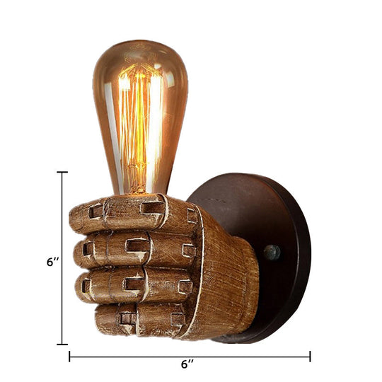 Wood Industrial Style Wall Sconce Light Fixture (1 Head) For Living Room With Right/Left Hand Shade