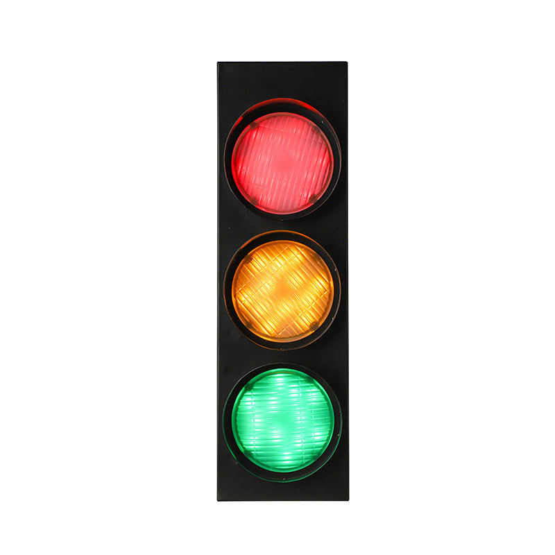 Industrial Led Wall Lighting - Creative Traffic Light Mount With 3 Black Lights Perfect For Bars