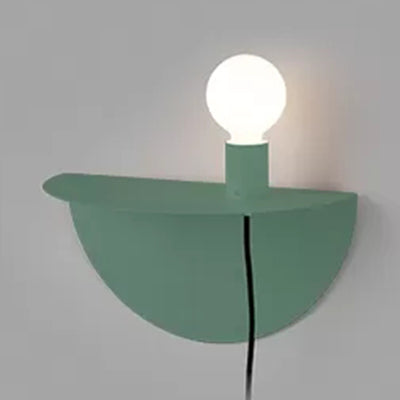 Kids Bedroom Wall Light - Nordic Style Open Bulb Sconce Green