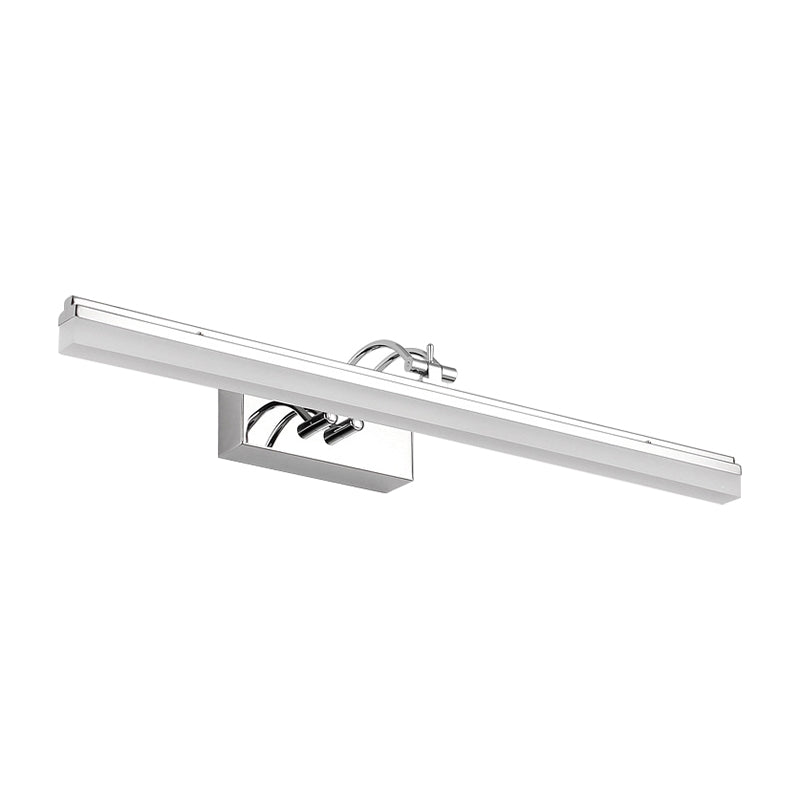 Linear Led Vanity Light With Acrylic Shade In Warm/White Silver Finish 19/23 Width