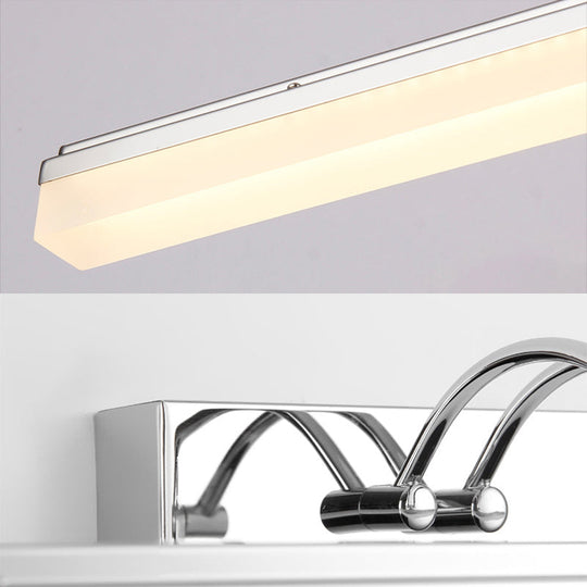 Linear Led Vanity Light With Acrylic Shade In Warm/White Silver Finish 19/23 Width