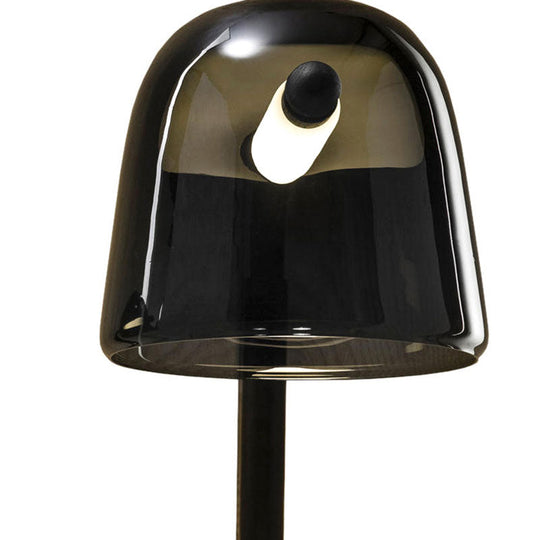 Modernist Led Dome Living Room Sconce Wall Lamp In White/Black Glass