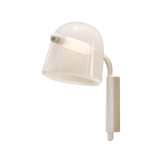 Modernist Led Dome Living Room Sconce Wall Lamp In White/Black Glass