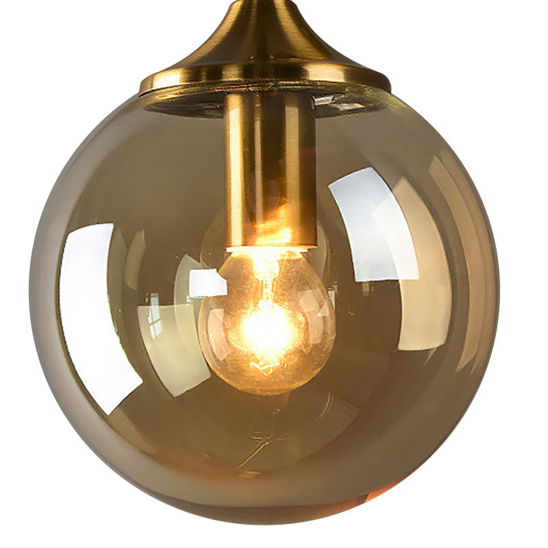 Modernist Glass Round Sconce Lamp: 1-Light Wall Mounted Light In Gold For Living Room