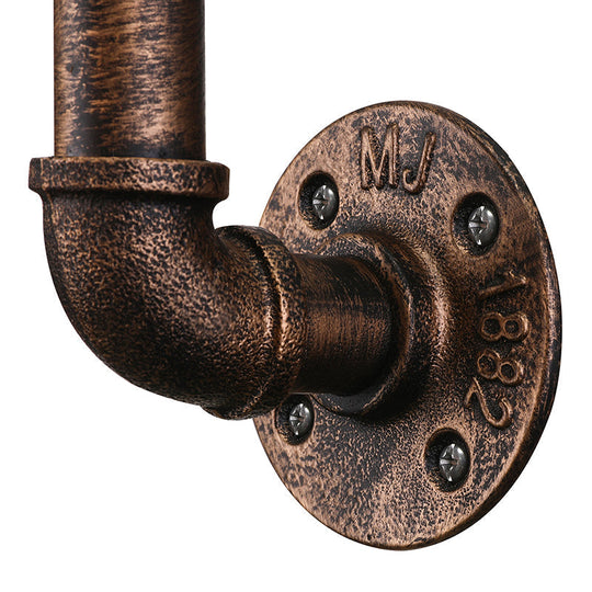 Industrial Wrought Iron Sconce With Water Pipe And Bronze Finish