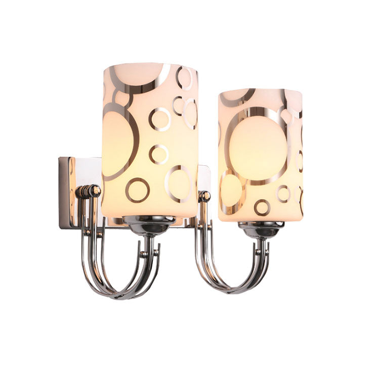 Modern Glass Cylinder Wall Sconce 1/2-Lights - Chrome Finish Bedside Lamp