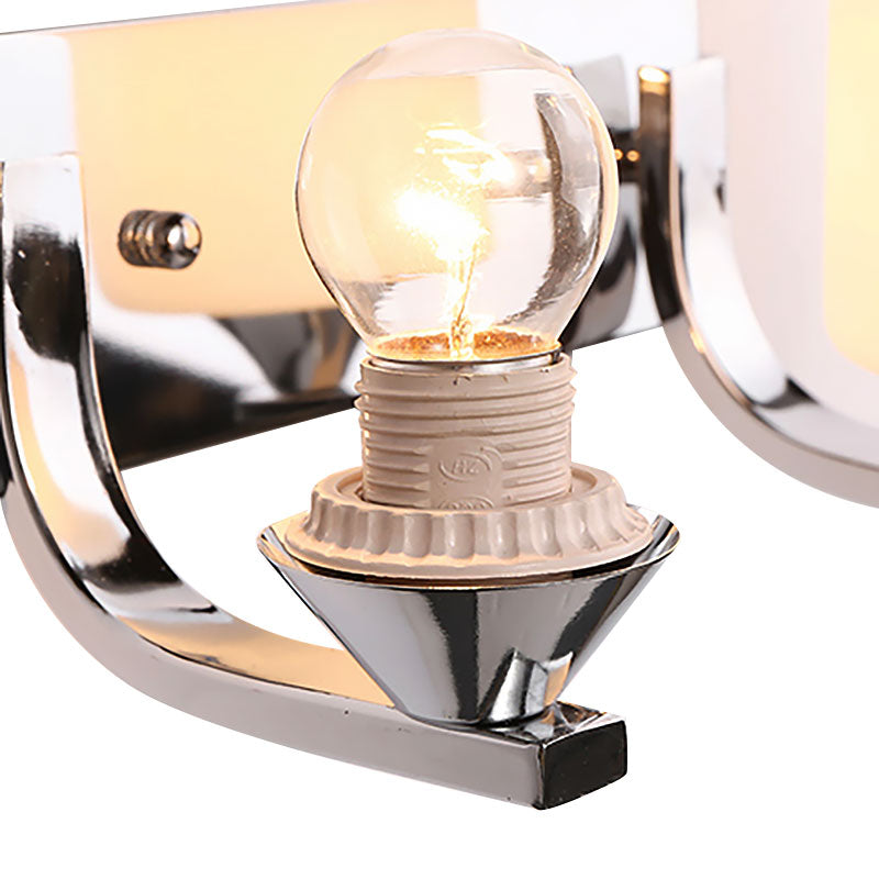 Modern Glass Cylinder Wall Sconce 1/2-Lights - Chrome Finish Bedside Lamp