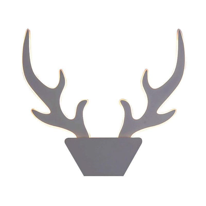 Art Deco Led Antlers Acrylic Wall Sconce Light Fixture In Warm/White White/Black Lamp