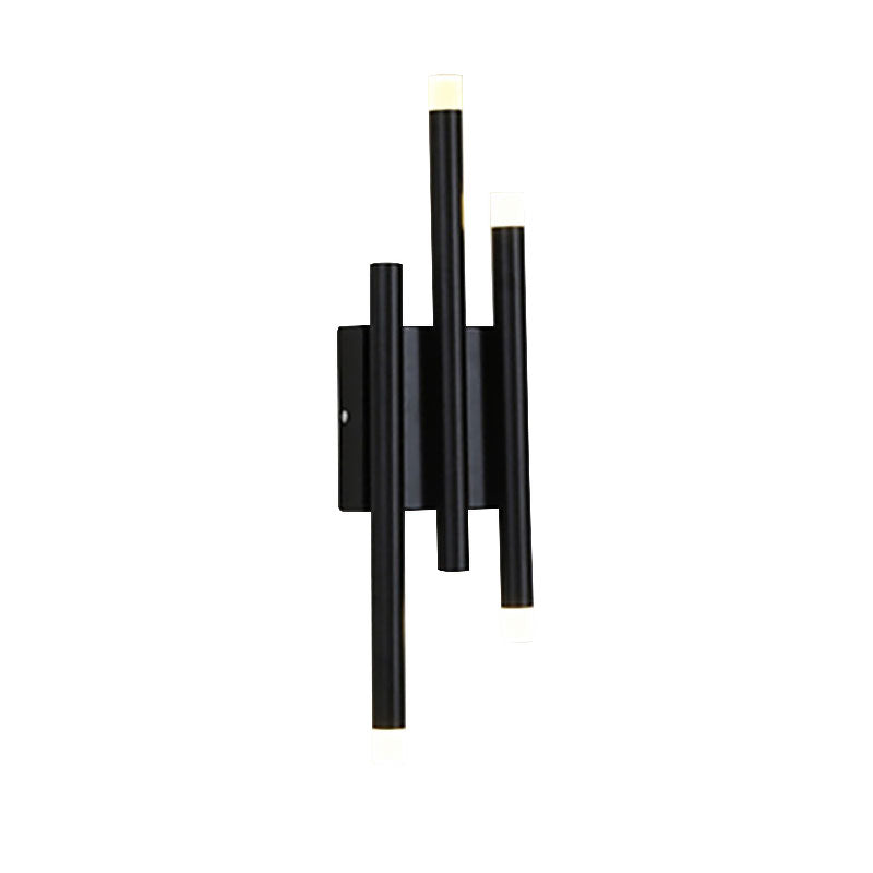 Modern Black Metal Wall Lamp - 2/4 Lights Simple Linear Design For Hallway