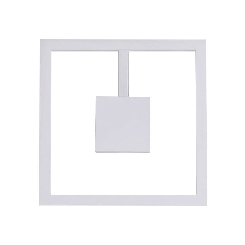 Sleek Square Led Wall Sconce For Bedroom - Warm/White Acrylic Light Fixture In Black/White