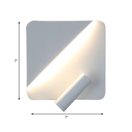 Contemporary Led Wall Lamp For Bedroom And Study With Black/White Metal Spotlight