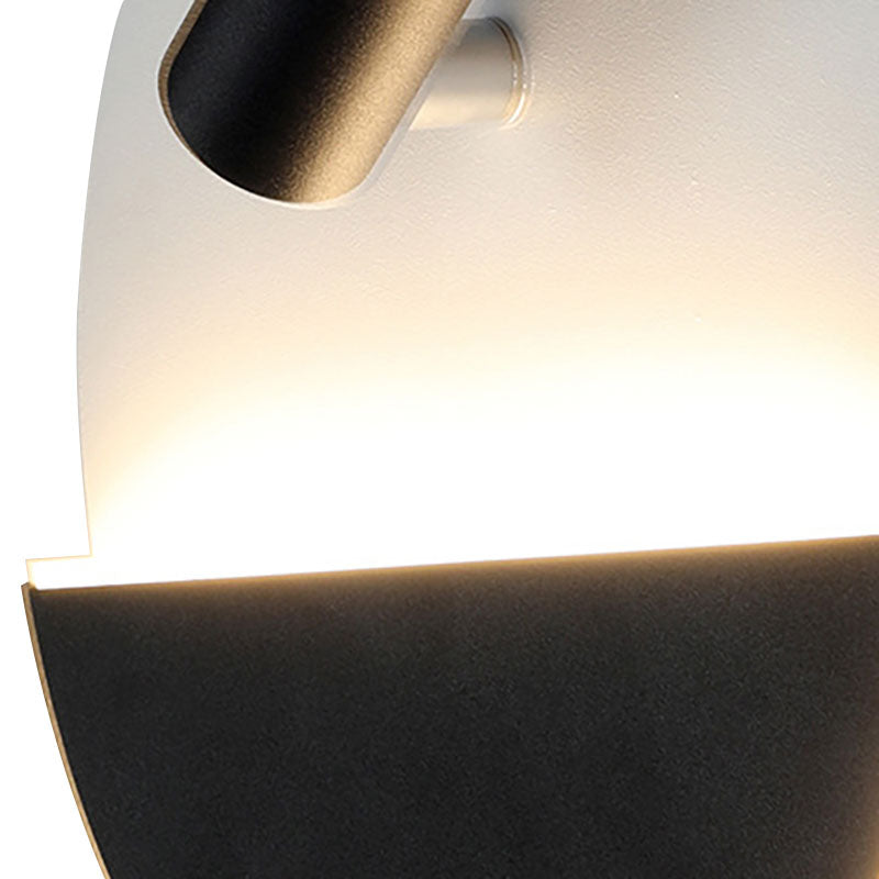 Modern Round Wall Lamp - Black/White With Led Spotlight