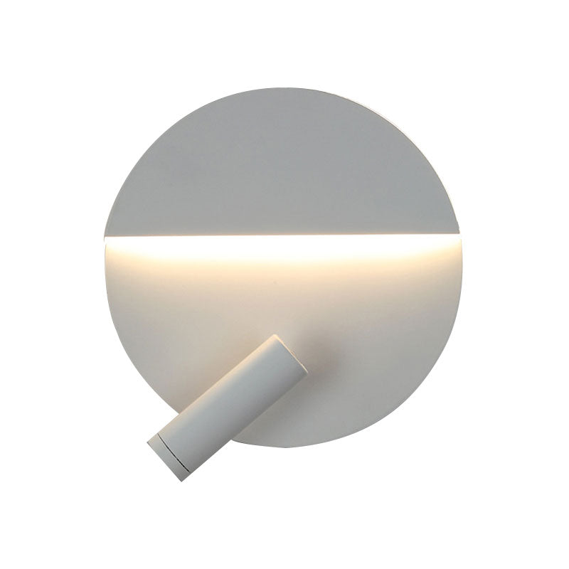 Modern Round Wall Lamp - Black/White With Led Spotlight