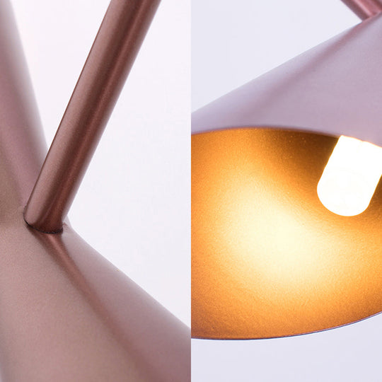 Modern Rose Gold Wall Sconce - Small Horn Shape Light For Boutique Stairway