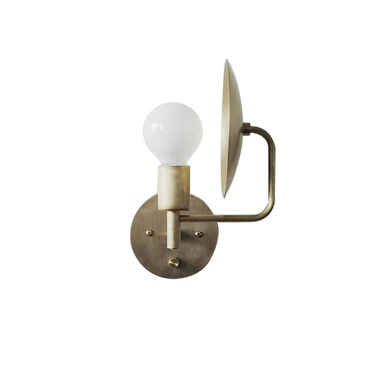 Contemporary Brass Saucer Wall Light - Ideal For Bookstore Market