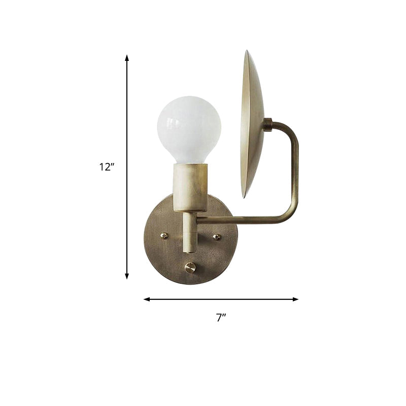 Contemporary Brass Saucer Wall Light - Ideal For Bookstore Market