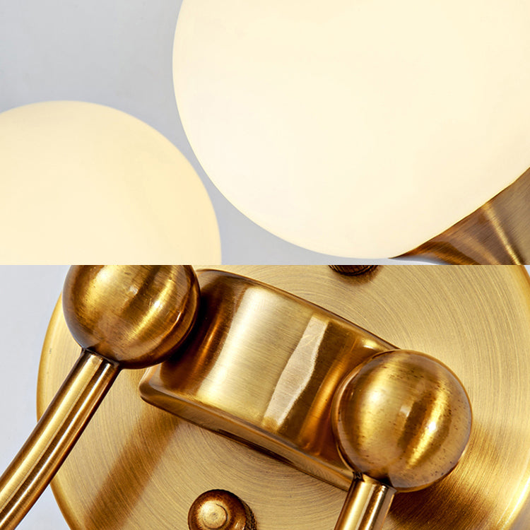 Gold Milk Glass Wall Sconce: Elegant And Stylish 1/2 Lights Light With Ball Shade For Living Room