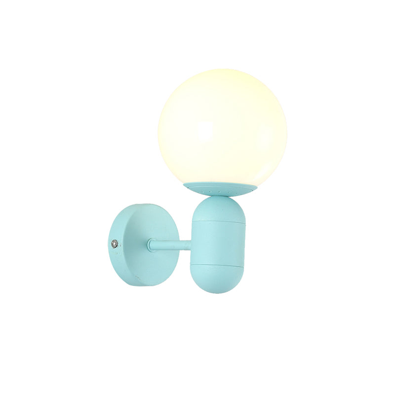 Modern 1-Light Metallic Wall Lamp With Orb Shade - Perfect For Balcony And Kitchen