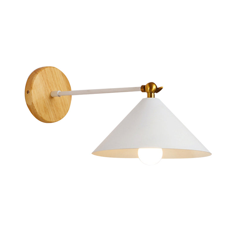 Nordic Modern Rotatable Pyramid Wall Lighting In White Metallic Sconce Light For Bedroom