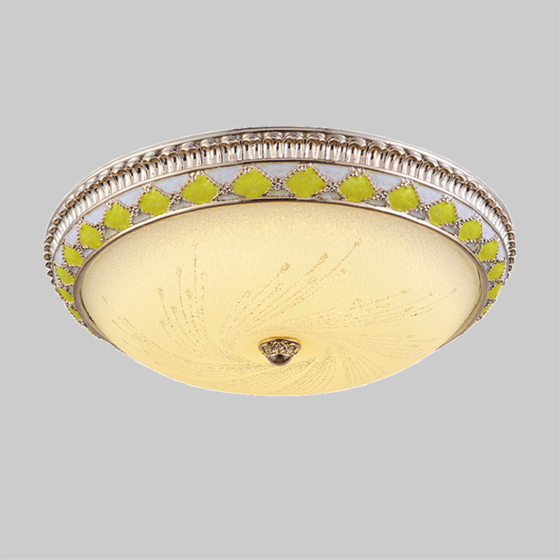 Farmhouse LED Flush Mount Ceiling Light in Gold with Frosted Glass, Available in Multiple Sizes