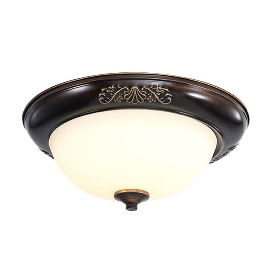 Led Countryside Flush Mount Black Opal Glass Ceiling Fixture Various Sizes Available