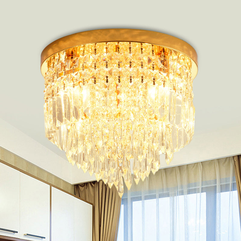 Modern Clear Crystal Flush Mount Ceiling Light with Dome/Cone/Tapered Shape - Ideal for Corridors - 1/3/4 Bulb Lamp