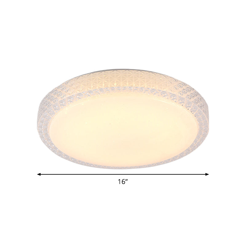 Plafonnier LED en cristal encastré à lumière blanche ou chaude, disponible en diamètre de 16" ou 19,5"