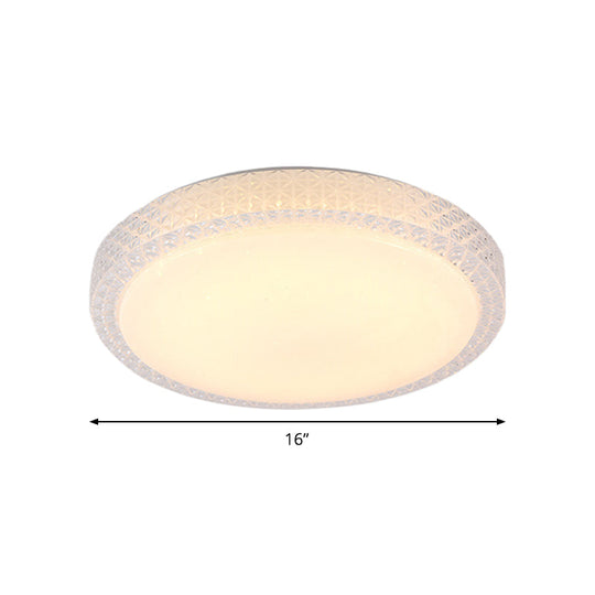 Flush-Mount Crystal LED Ceiling Light in White or Warm Light, Available in 16" or 19.5" Diameter