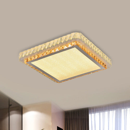 Simple Clear Crystal Square LED Flush Light Ceiling Fixture for Bedrooms"
or
"Clear Crystal Square LED Ceiling Light for Simple Bedroom Decor