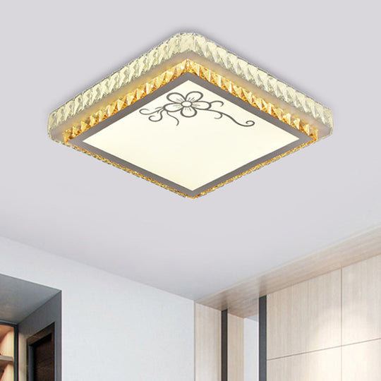 Simple Clear Crystal Square LED Flush Light Ceiling Fixture for Bedrooms"
or
"Clear Crystal Square LED Ceiling Light for Simple Bedroom Decor