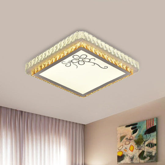 Simple Clear Crystal Square LED Flush Light Ceiling Fixture for Bedrooms"
or
"Clear Crystal Square LED Ceiling Light for Simple Bedroom Decor