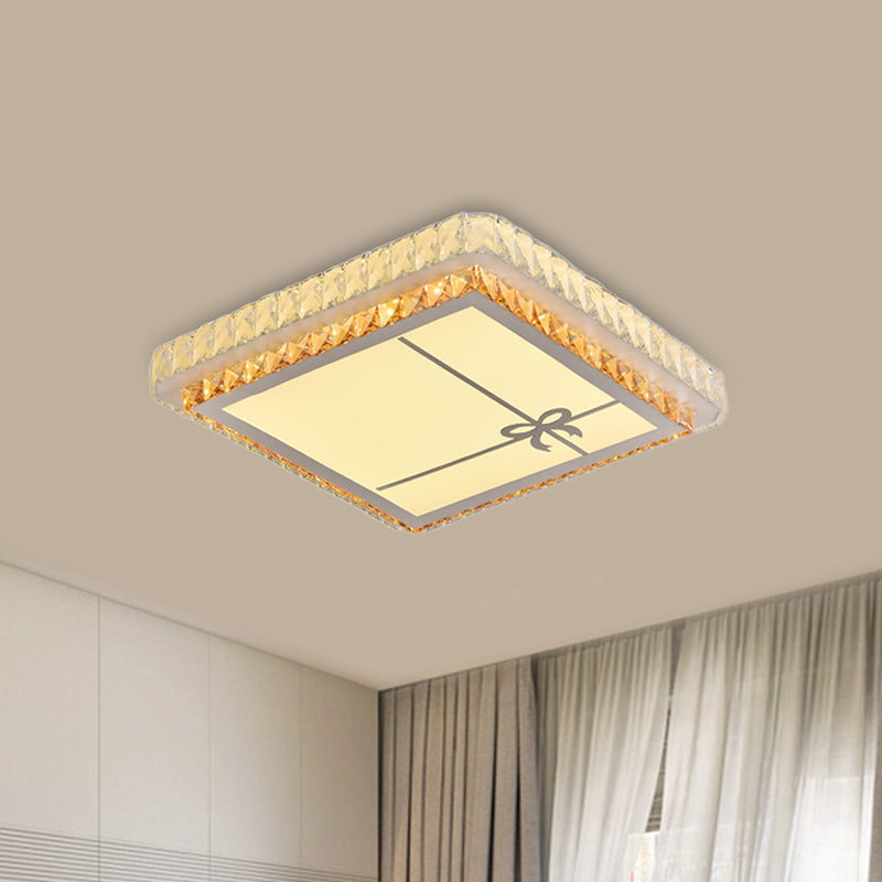 Simple Clear Crystal Square LED Flush Light Ceiling Fixture for Bedrooms"
or
"Clear Crystal Square LED Ceiling Light for Simple Bedroom Decor