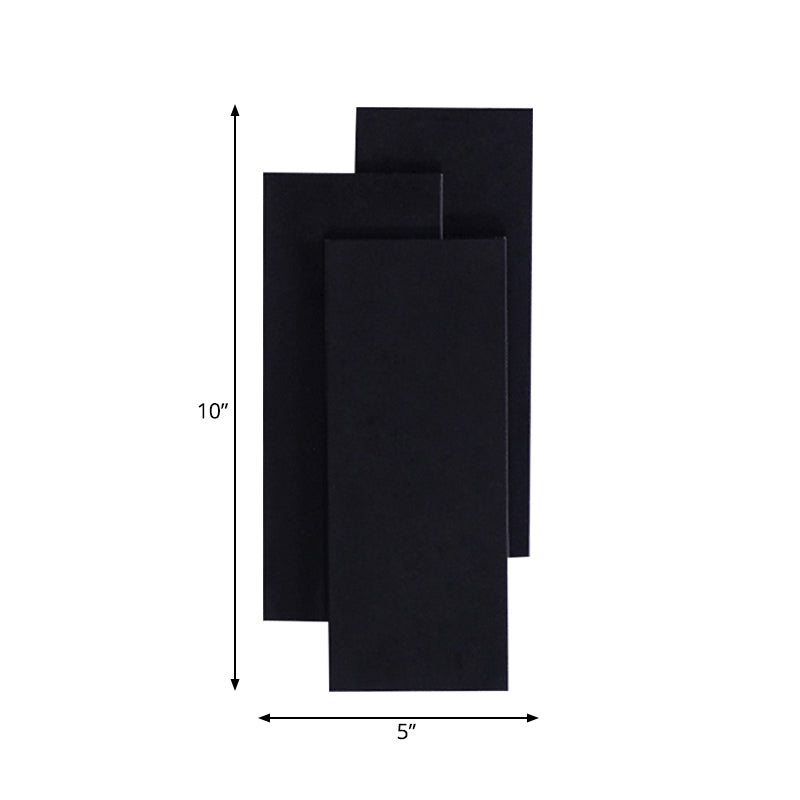 Modern Led Wall Lamp - Aluminum Rectangle Light With Warm/White Lighting Black/White