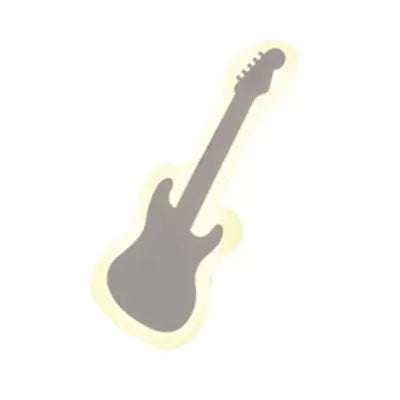 White Led Wall Sconce For Childs Bedroom: Contemporary Creative Acrylic Design / Guitar