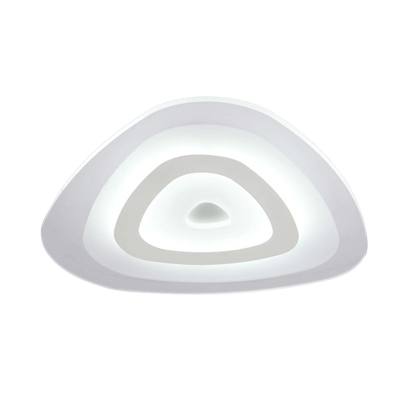 Modern White LED Ceiling Mounted Lamp - Acrylic Layered Triangle Thin Flush Light (16.5"/20.5"/24.5" Wide), Ideal for Bedroom