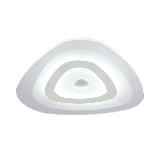 Modern White Led Ceiling Mounted Lamp - Acrylic Layered Triangle Thin Flush Light (16.5/20.5/24.5