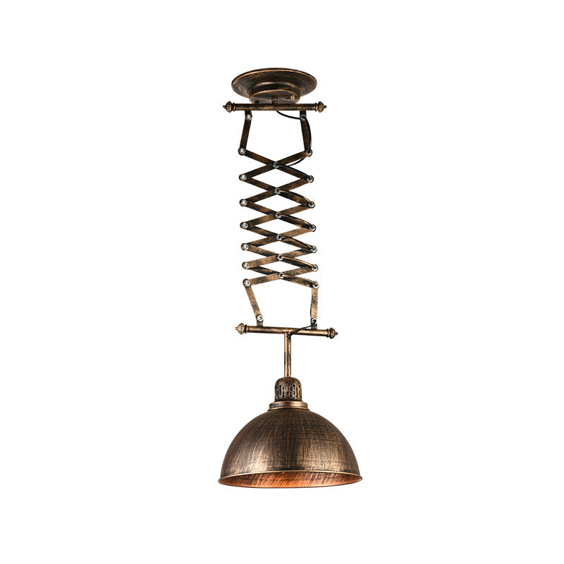 Industrial Bronze Drop Lamp with Extendable Arm – 1-Light Ceiling Light for Clothing Store