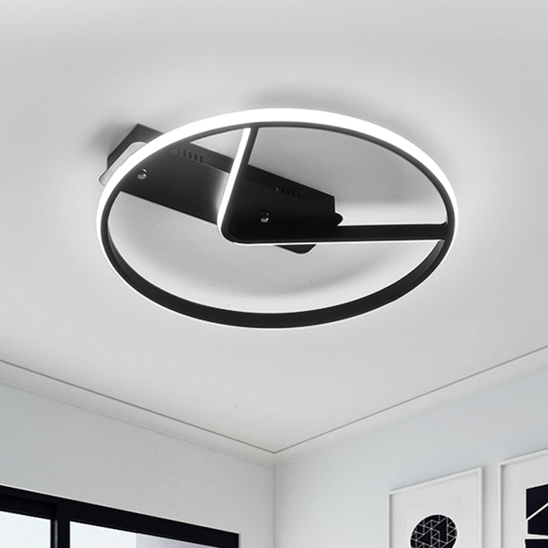 Sleek LED Flush Mount Ceiling Light in Black, 18"/23.5" Width, Warm/White Light"

(Note: SEO optimization includes incorporating relevant keywords and maintaining a concise and precise title)