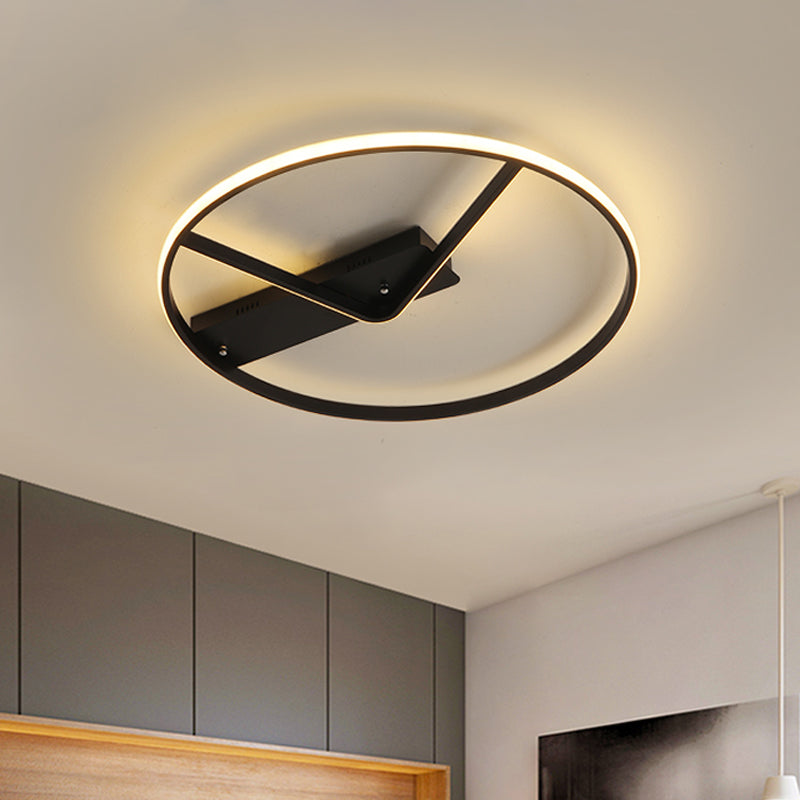 Sleek LED Flush Mount Ceiling Light in Black, 18"/23.5" Width, Warm/White Light"

(Note: SEO optimization includes incorporating relevant keywords and maintaining a concise and precise title)